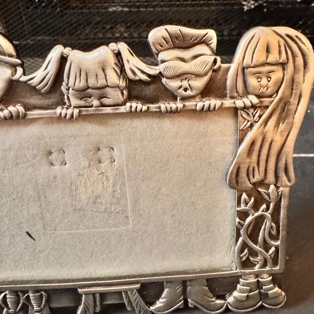 Sixtrees Pewter Tone 4x5 Picture‎ Frame Children Kids Faces Tabletop Display